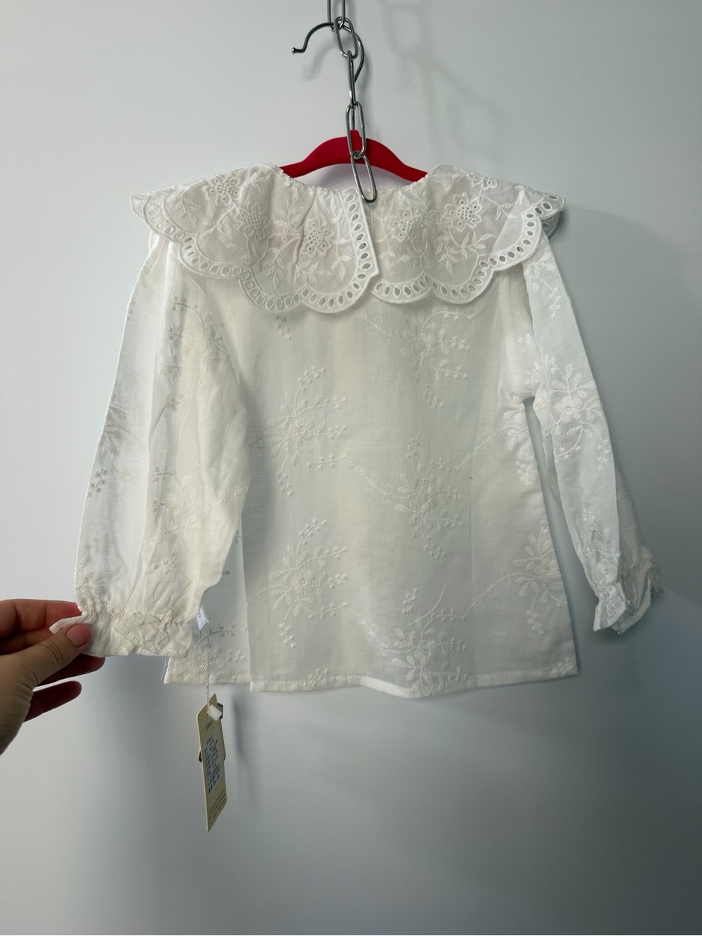 White Eyelet Collar Button-Front Top - Picture 5 of 6